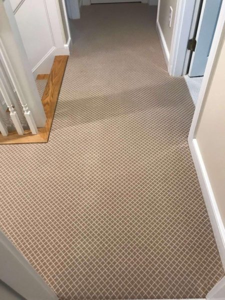 Another custom installation for wood stairs with carpet runner