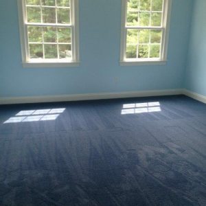 blue wall to wall carpet